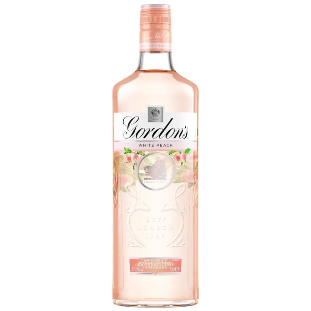 Gordons White Peach Gin 70cl - Peach-Infused London Dry Gin with Subtle Sweetness and Classic Balance
