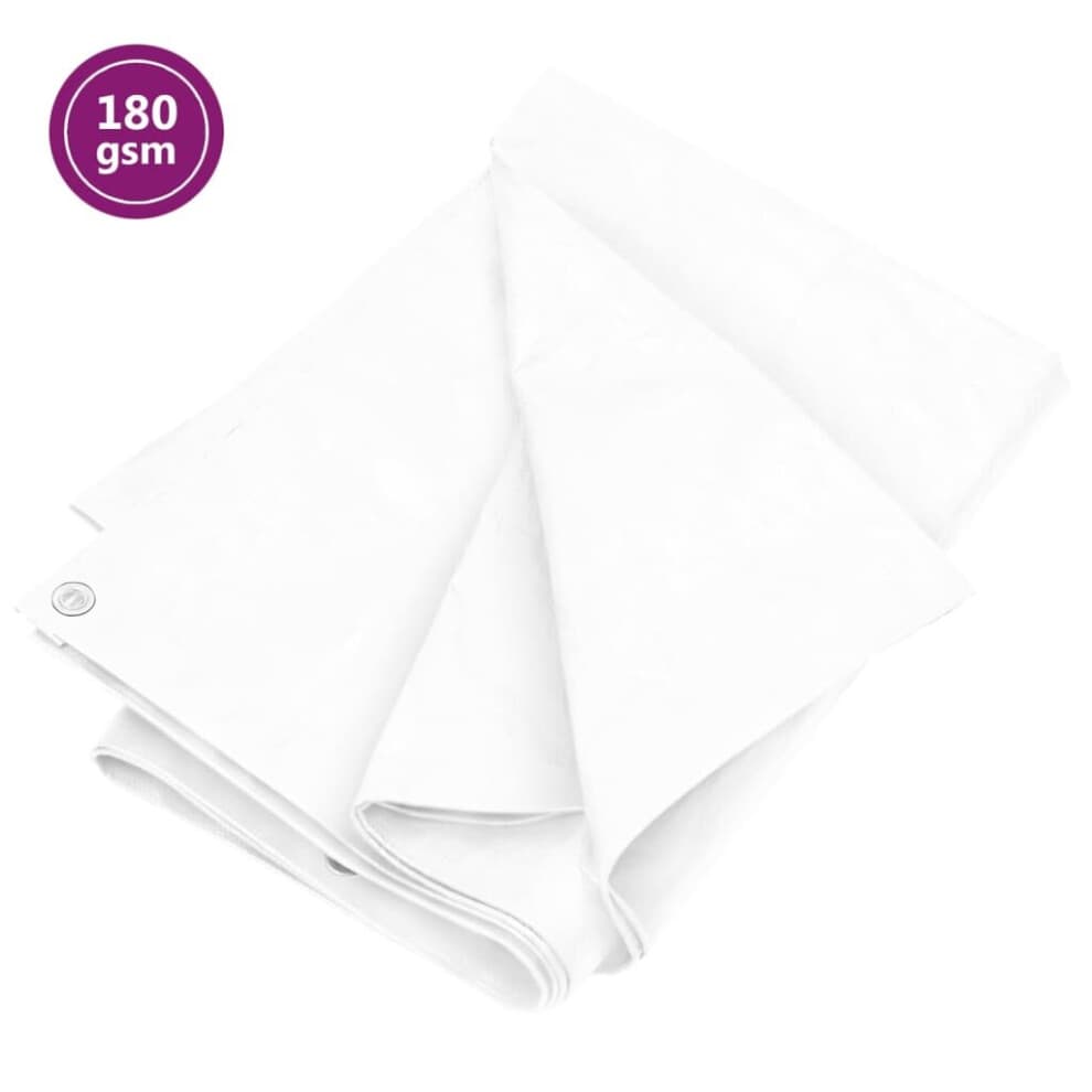 vidaXL Tarpaulin 180 g/m² 6x6 m White HDPE Tarp Ground Sheet Camping Cover