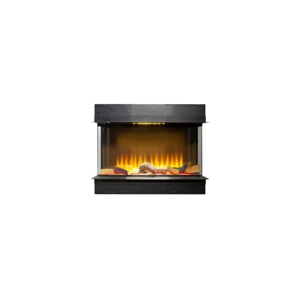 Adam Sahara Panoramic Media Wall Inset Electric Fire - 3D LED Flame Effect, 7-Color Log Bed, 1-2kW Heat, Remote & 7-Day Timer, 3-Sided Glass Front
