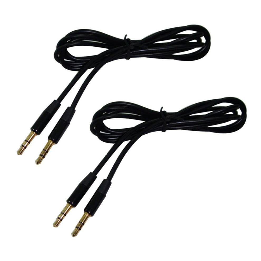 2pcs 3.5mm Auxiliary Aux Male to Male Stereo Cord Audio Cable for PC for MP3 Car (Black)