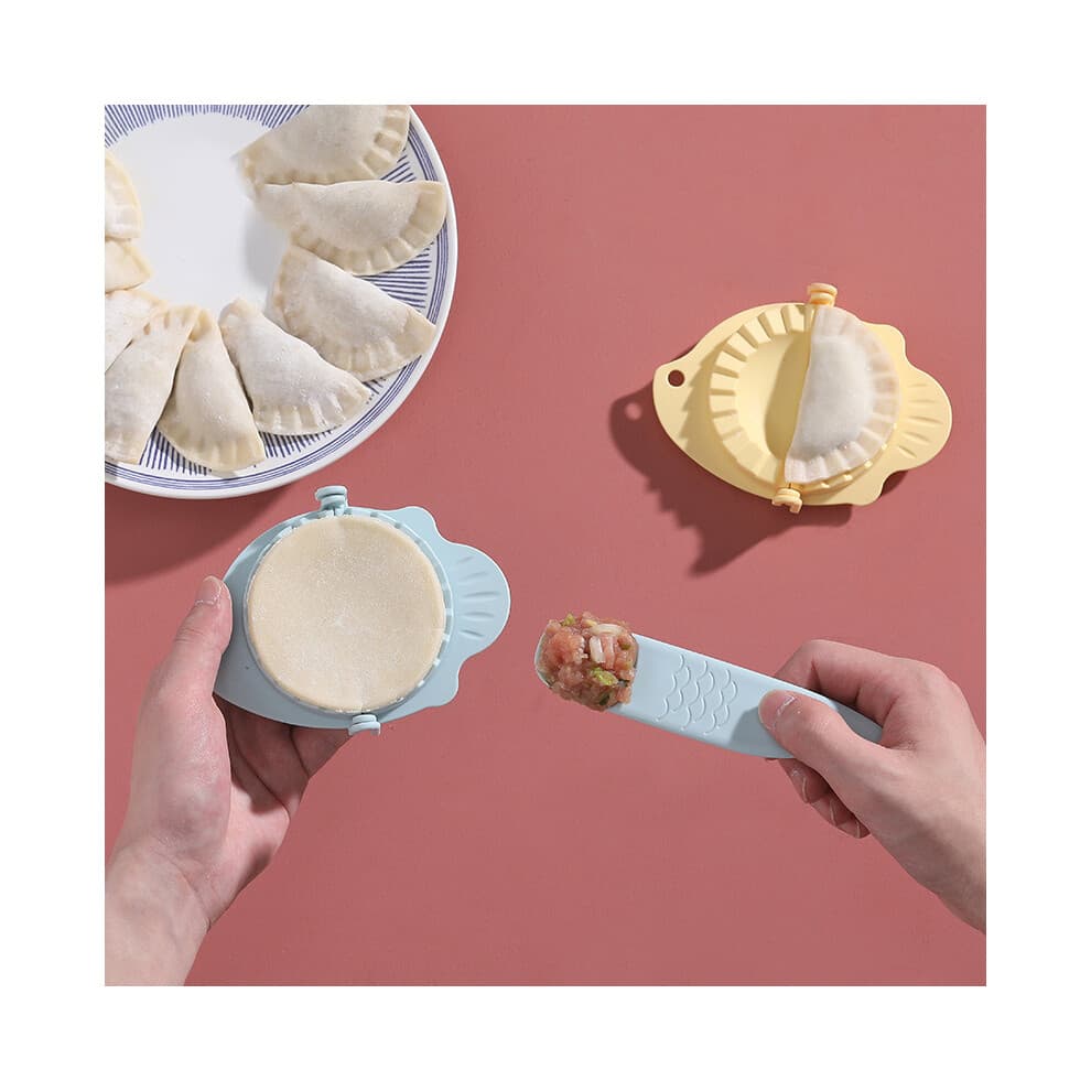 (Green) New DIY Dumplings Maker Tool Wheat Straw Jiaozi Pierogi Mold Dumpling Mold Clips Baking Molds Pastry  Kitchen Accessories