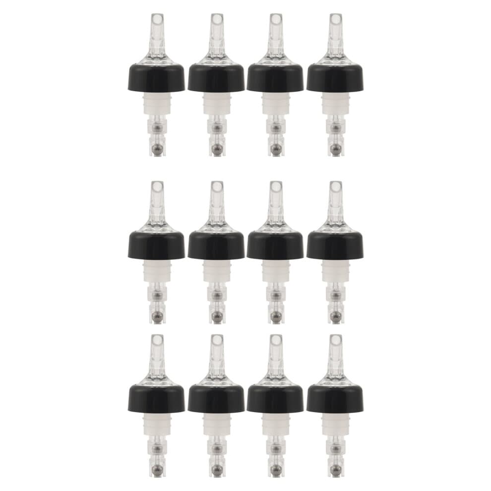 12 x 25ML Clear Auto Measure Quick Shot Pourers