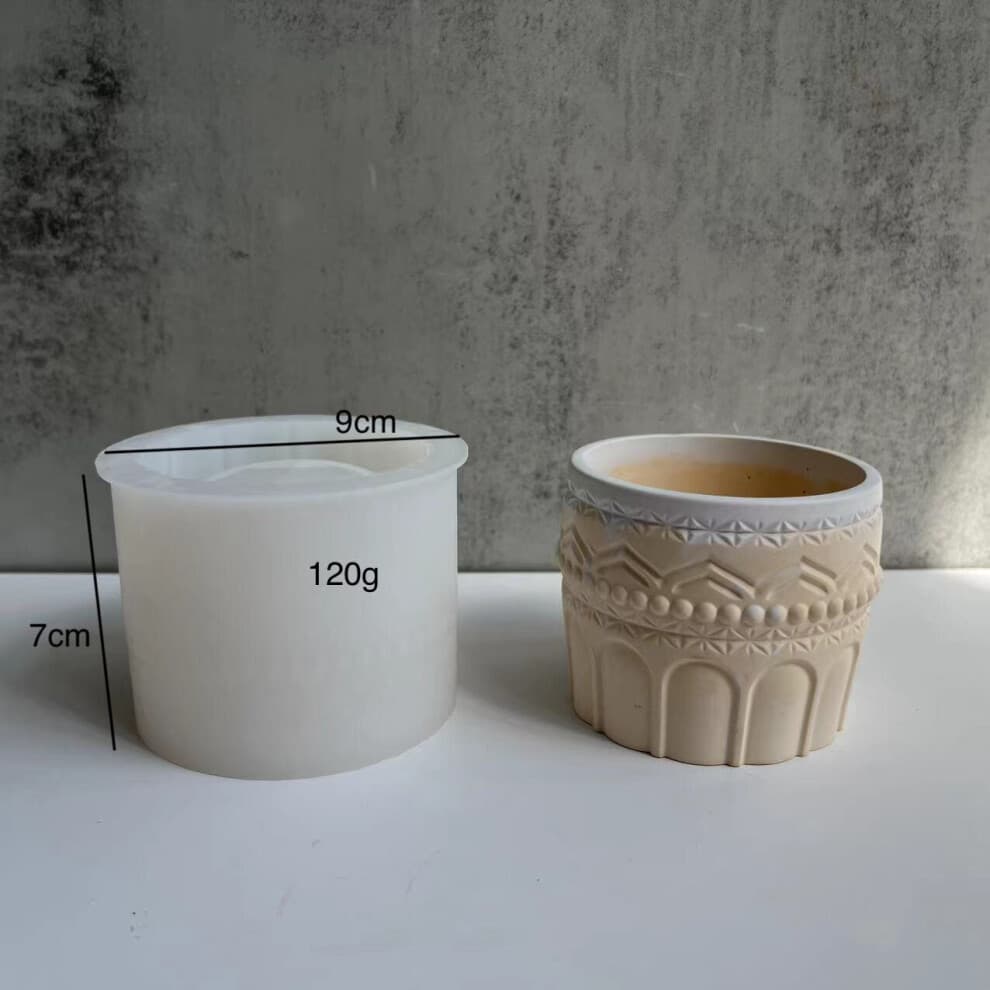 Round Concrete Flower Pot Cement Slicone Mold DIY Candle Jar Jewelry Storage Box Resin Mould Succulent Plants Pot Mold