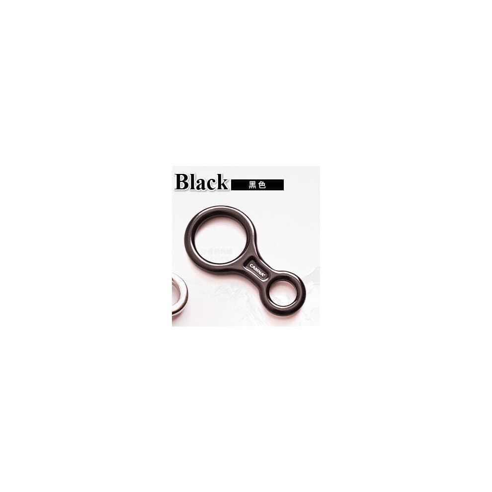 (a-Black) CAMNA outdoor aluminum magnesium alloy Rock Climbing 8 word ring 35KN Round Hoop Abseiling Device downhill Slow Down Descender