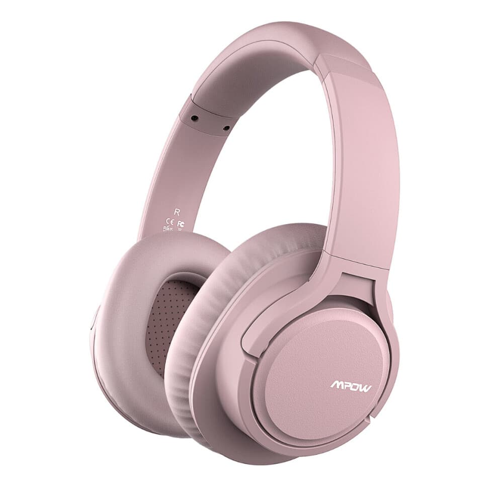 (a-Rose Red) Mpow H7 18h Playing Time Over Ear Bluetooth Wireless/Wired Headphones With Microphone Soft Earmuffs 40mm Driver For PC TV Phones
