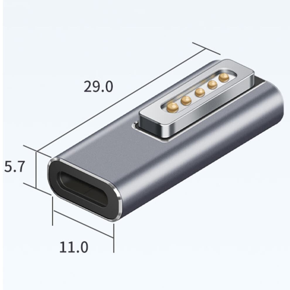 (a-B for magsafe2) 5A Magnetic USB C Adapter PD Fast Charging Conversion Type C Female To iOS Interface 2 Adapter for Magsafe 2 Macbook Air/Pro