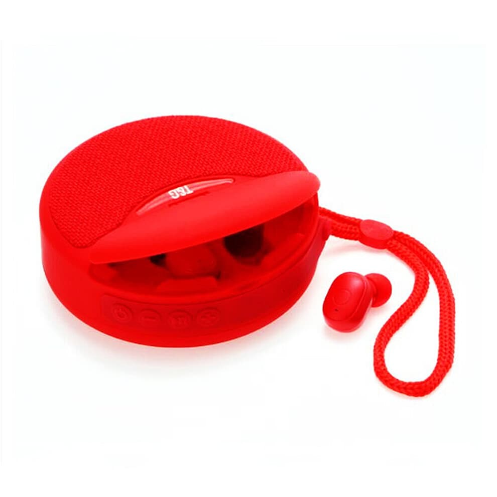 (a-red) Mini Stereo Sound Box Multi-function In-ear Earphone Speaker Headphone 2 In 1 Portable Speaker 2023 For All Smartphones Portable