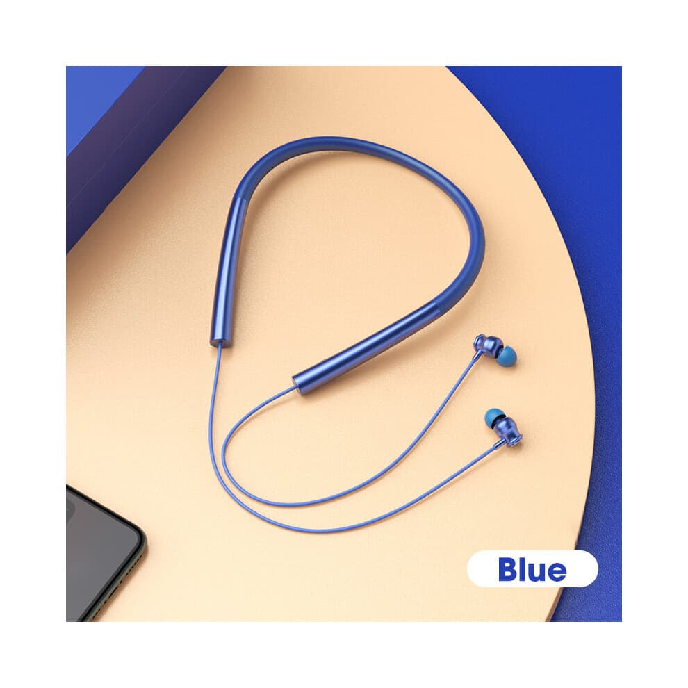 (a-Blue) TWS Neck Wireless Bluetooth Earphones 48H Long Life Sports Running Headset Waterproof Sport Earbuds Noise Reduction Headphones
