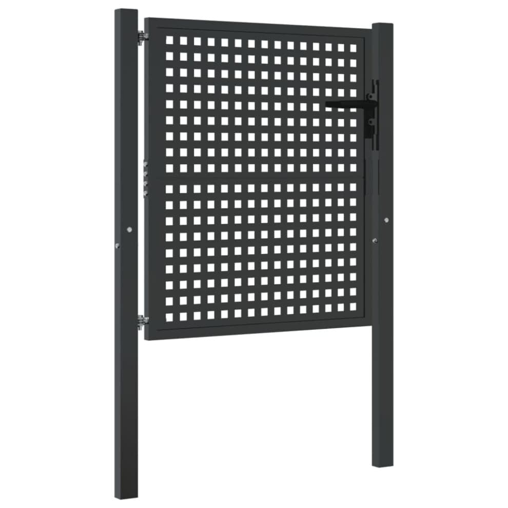 (105 x 150 cm) vidaXL Garden Gate Driveway Fence Gate Fence Panel Patio Gate Anthracite Steel