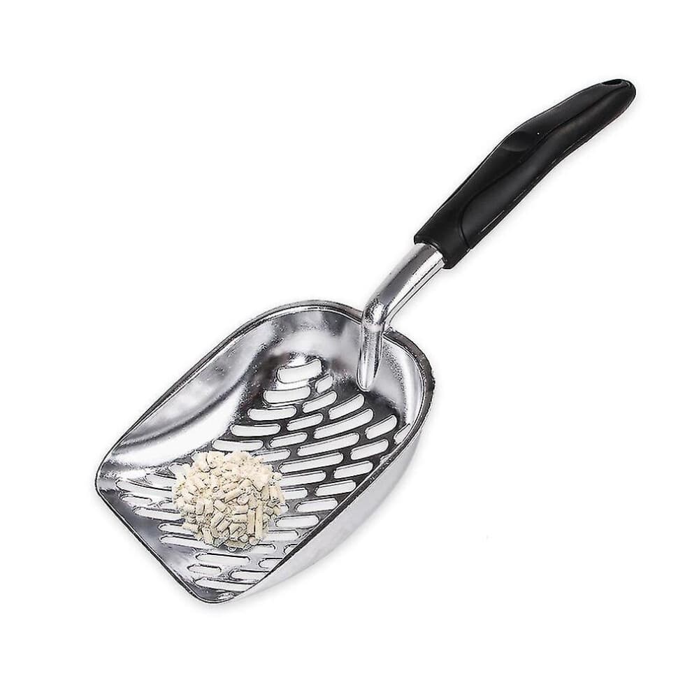 Cat Litter Shovel Solid Metal Pet Litter Shovel Durable Pet Sifting Shovel (34.5*14.4cm , Black)