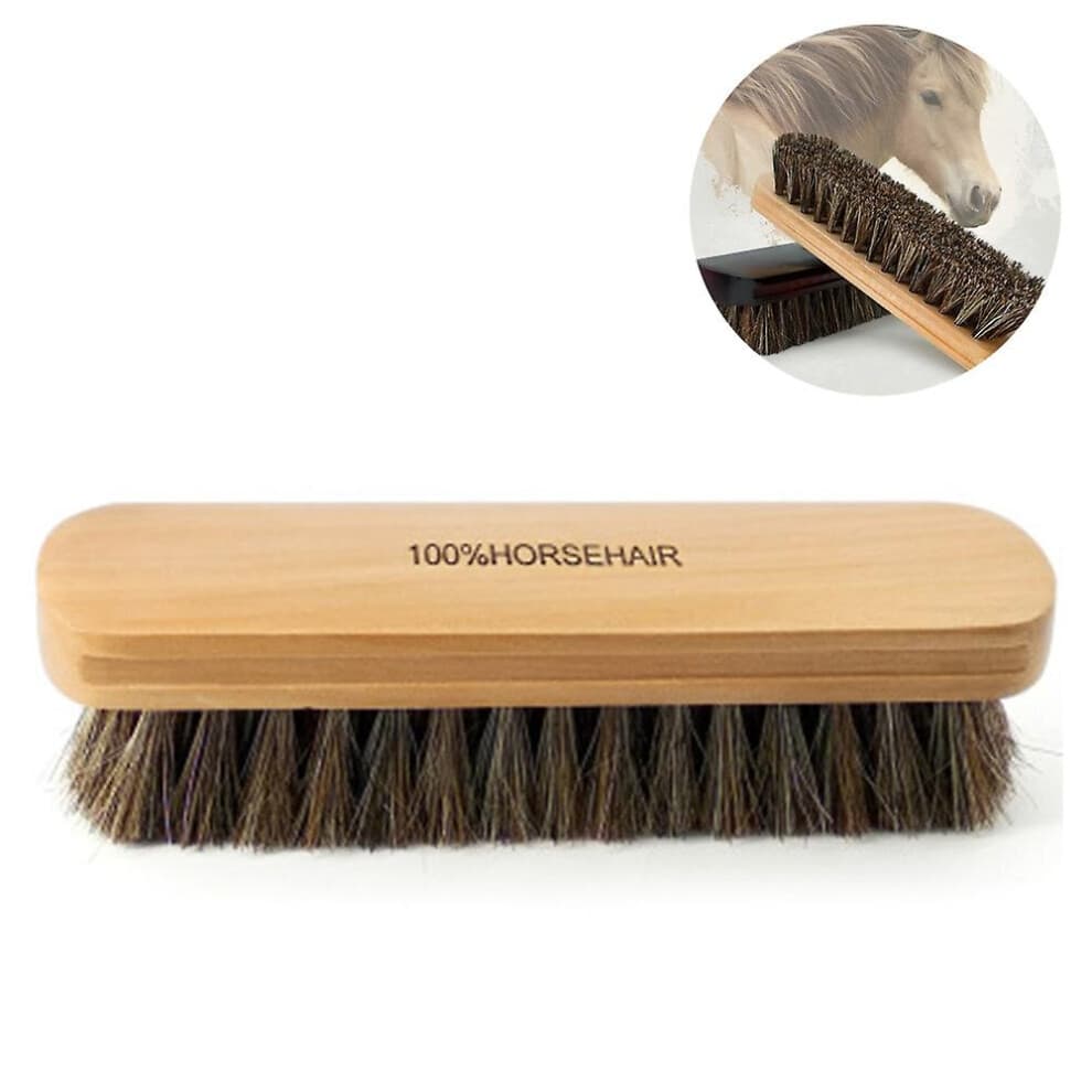 Shoe Brush, Premium Horsehair Shoe Shine Brush Shoe Polish Brushes