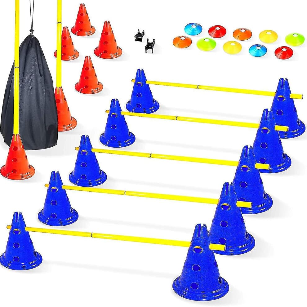 Coordination Hurdles - Plots   Cones   Accessories Set - Child Motor Skills Course, Football Training Dog Dressage - Sports Equipment Scale Rhythm Foo