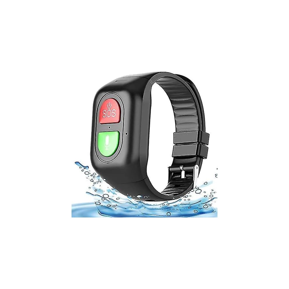 Elderly Alarm Reminder Smart Watch With Sos Emergency Button Wristband Fall Alert Detection Gps Location Tracking Voice Call Body Temperature Measurem