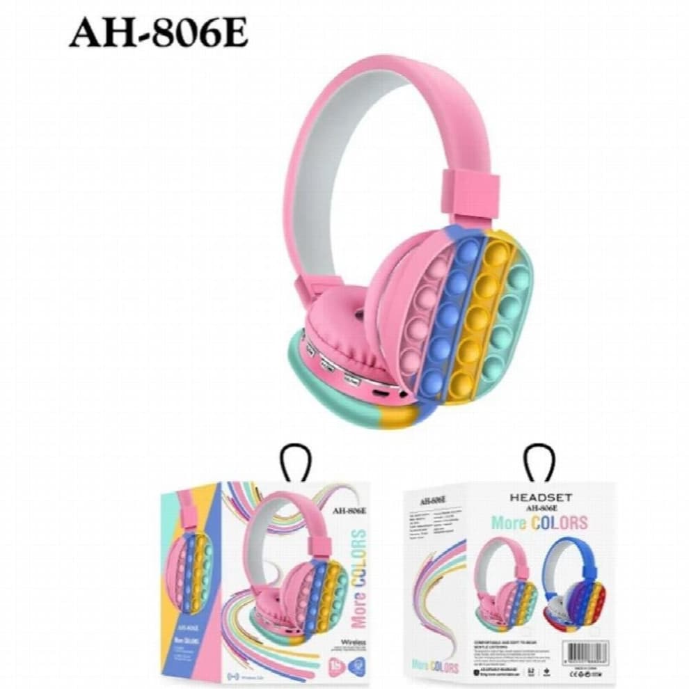 Bluetooth Headphones Pop Push Bubble Fidget Toys Adult Stress Relief Squeeze Toy Antistress Pop Soft Squishy Christmas Gift