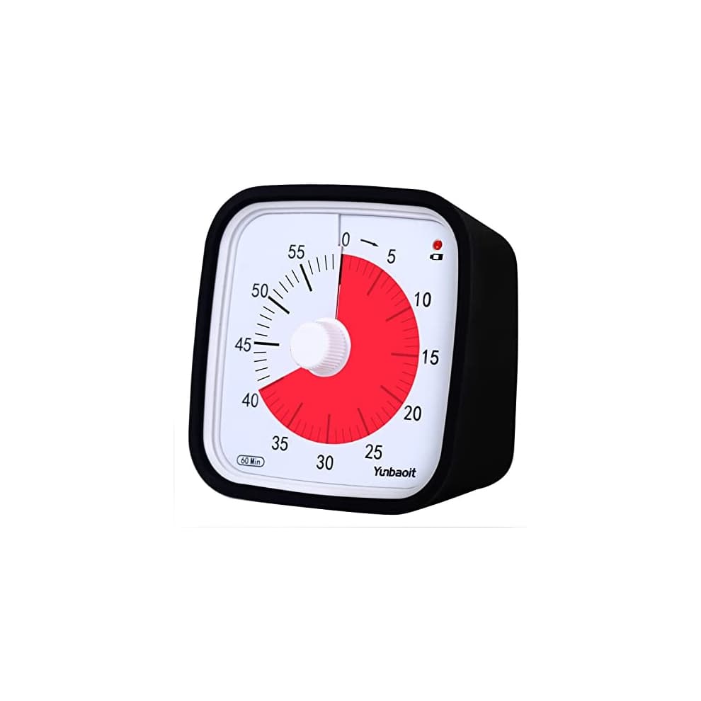 Visual Timer with Protective Case, Yunbaoit Upgraded 60-Minute Countdown Timer for Kids and Adults with Low Battery Remind, Silent Time Management