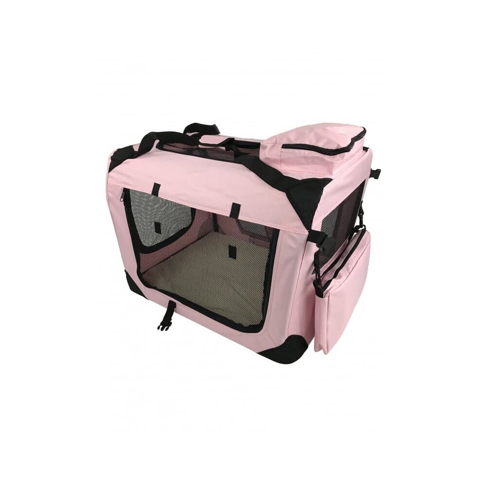 (XL) Pet Soft Carrier Crate Portable Foldable Pink