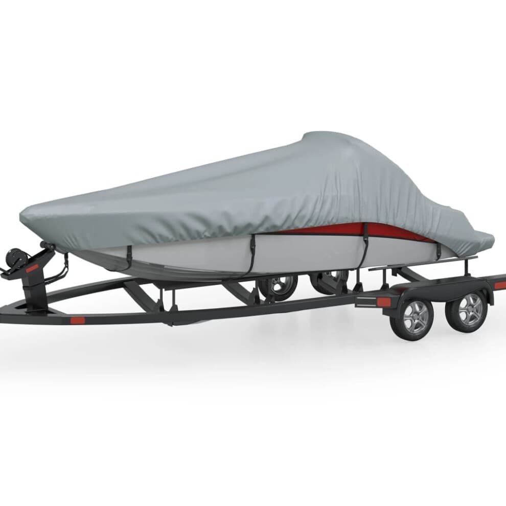 vidaXL Boat Cover Dust Boat Canopy Protective Boat Center Console Cover Grey