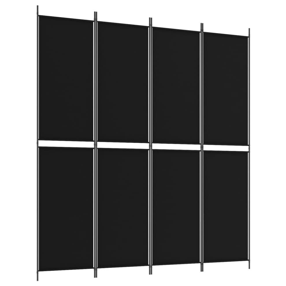 (Black, 200 x 220 cm) vidaXL Room Divider Privacy Screen Paravent Dressing Room Partition Fabric