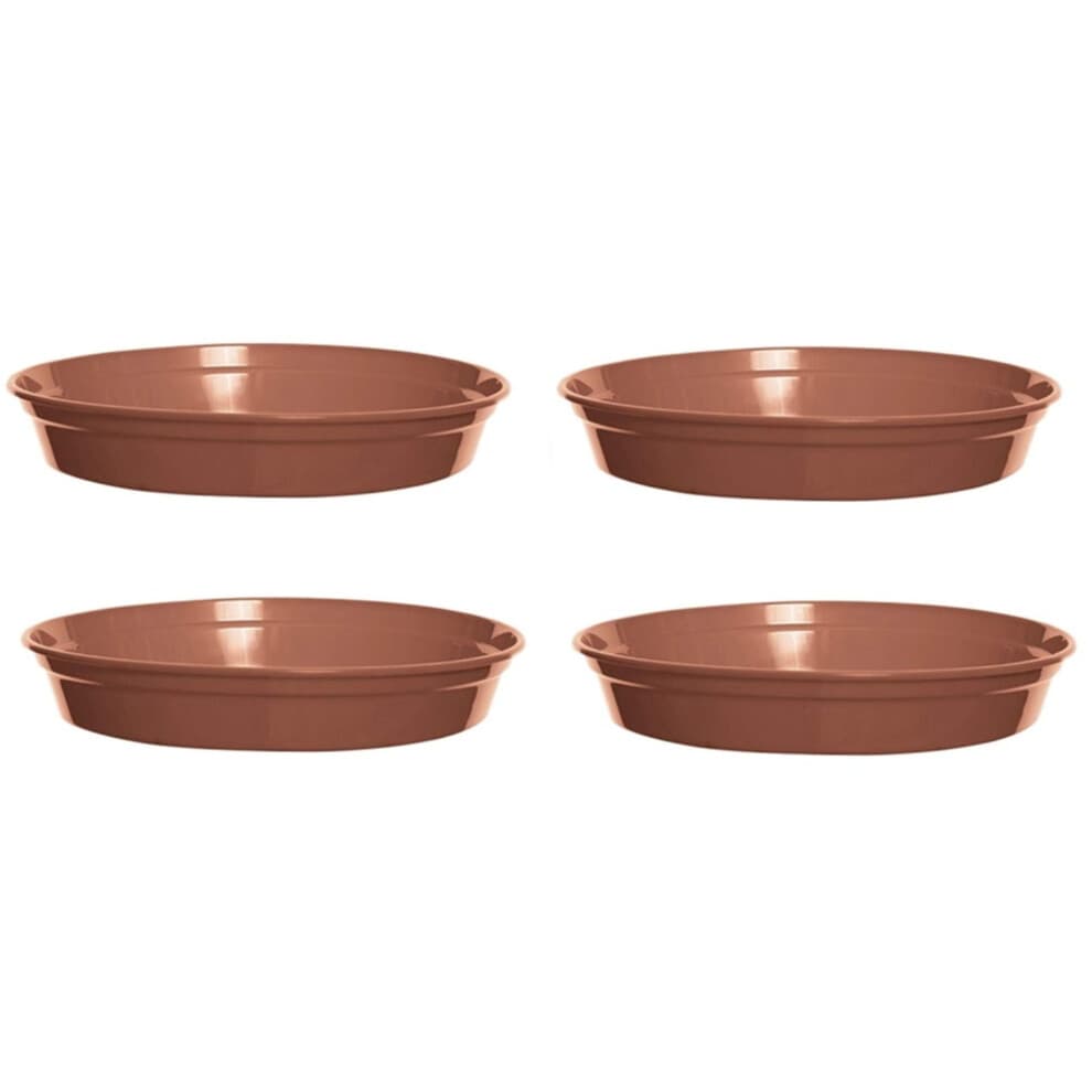 4 Plastic Plant Pot Saucers 24cm Terracotta Colour for 10 Inch Pot