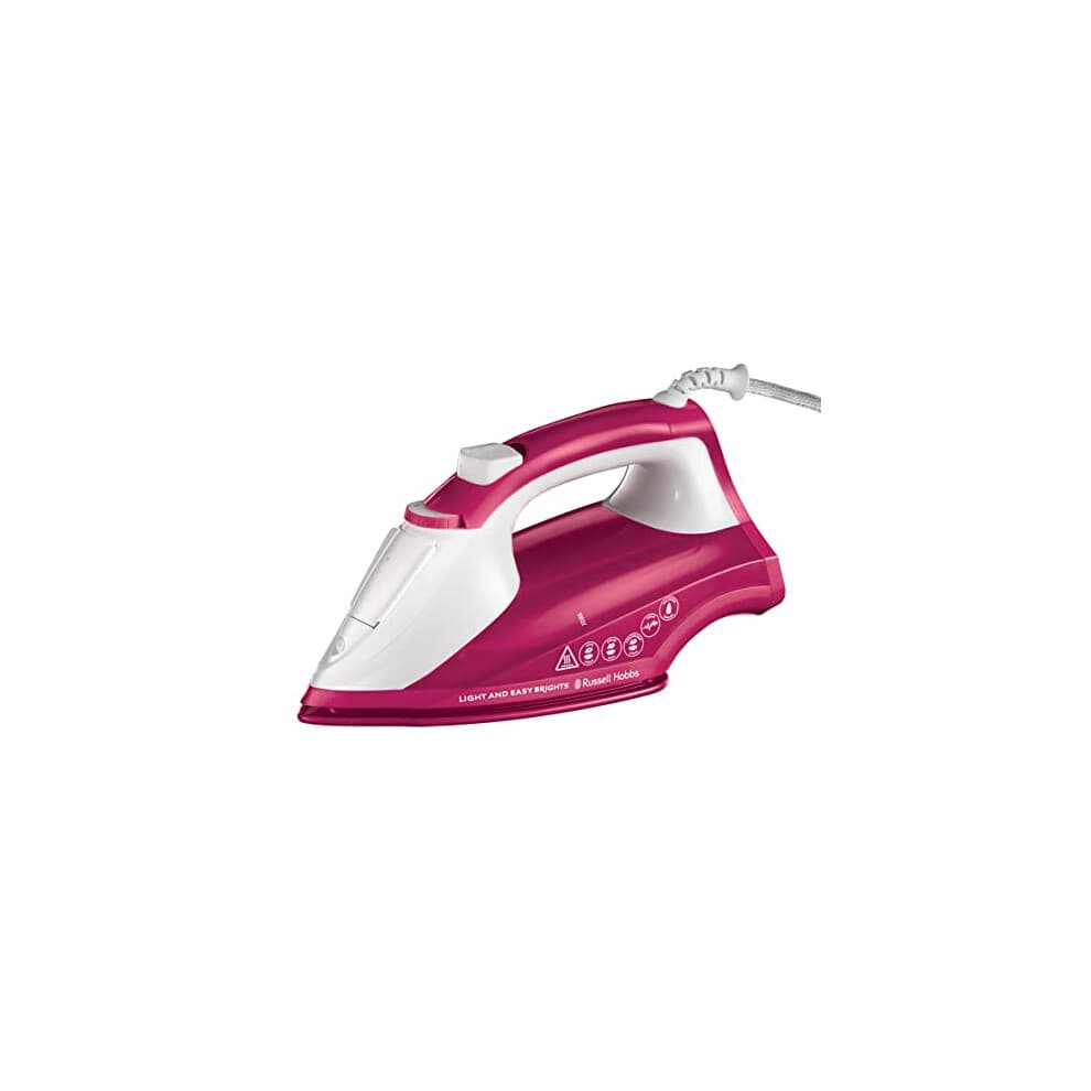 Russell Hobbs Light & Easy Brights Berry Steam Iron 2400W, 115g Steam Shot, 2x smoother glide, Fabric Softener Infused Ceramic Soleplate (26480)