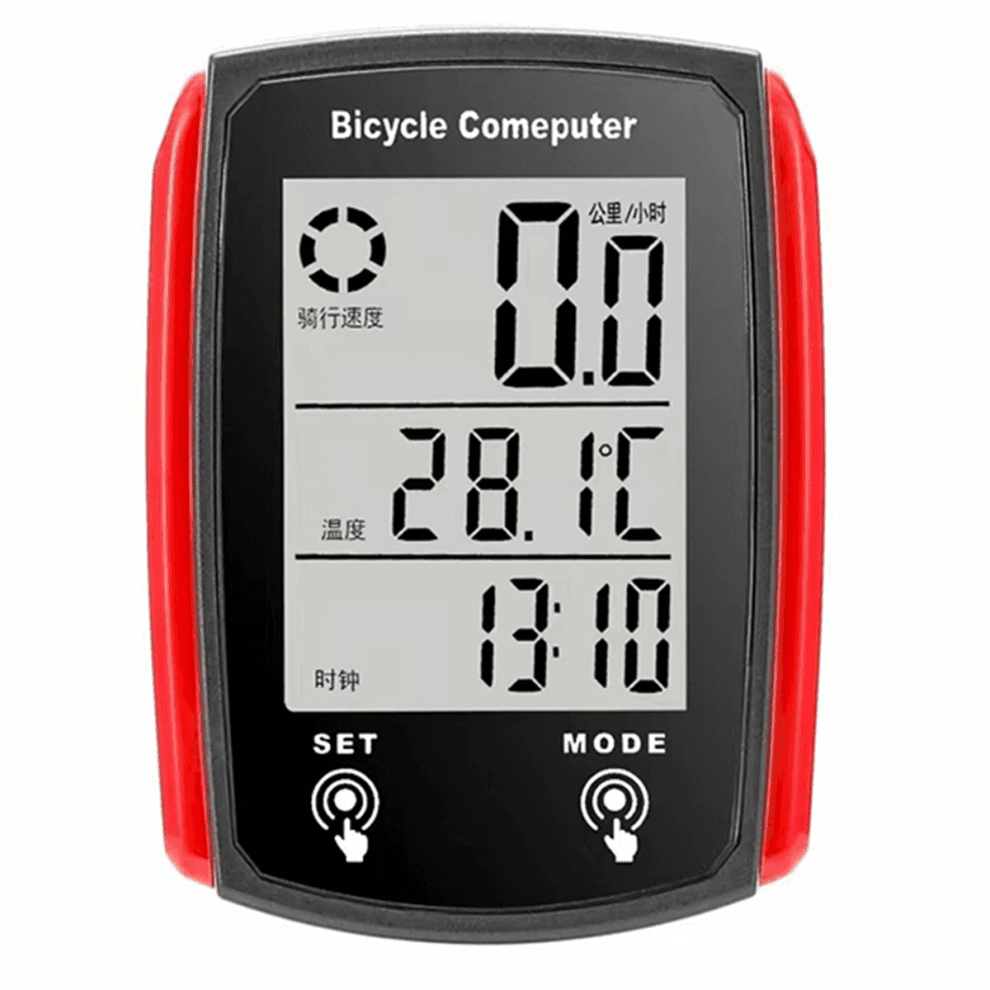 moresk-Bicycle Computer Bike Computer Waterproof Speedometer Odometer Cycling Stopwatch Bicycle Accessories Black+Red