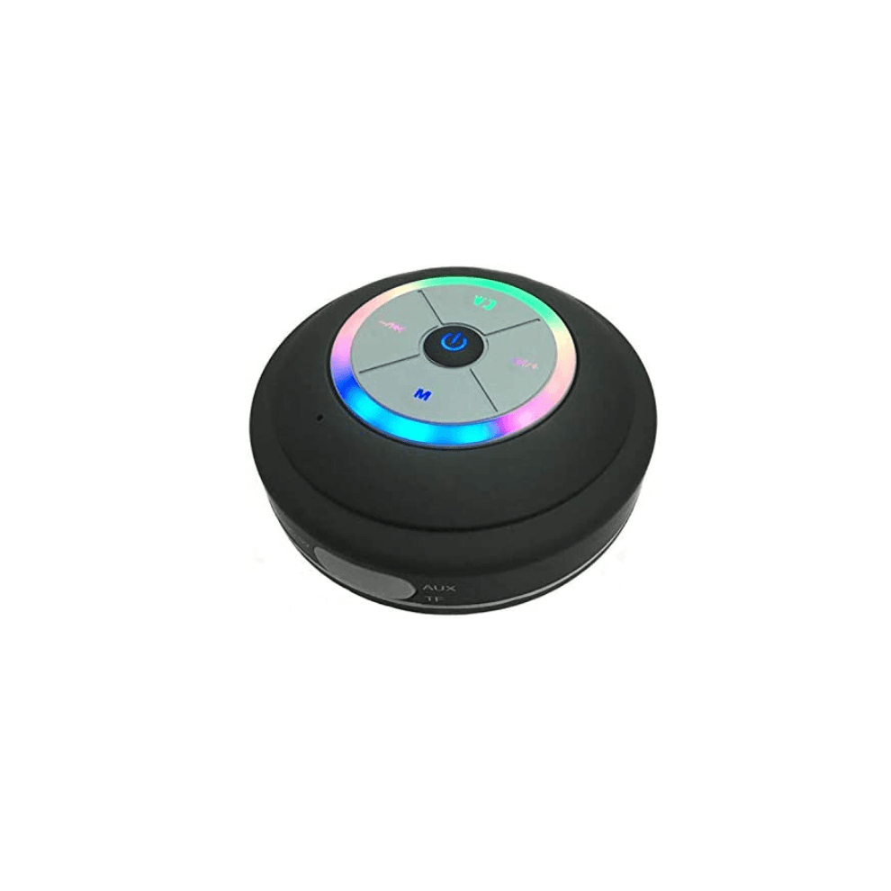 Chronus LED Bluetooth Shower Speaker With FM Radio Portable Wireless Shower Speaker, Black