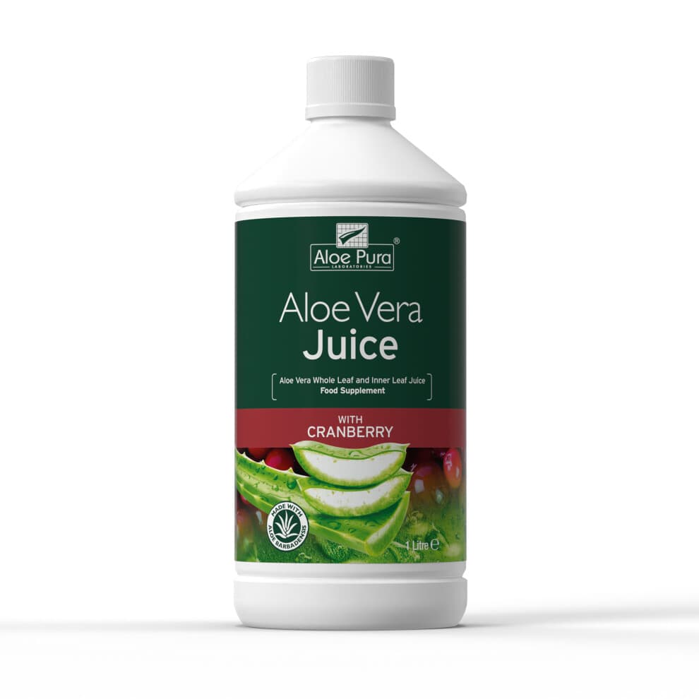 1 bottle of Aloe Pura Bio-Active Aloe Vera Juice Cranberry Flavour 1 Litre