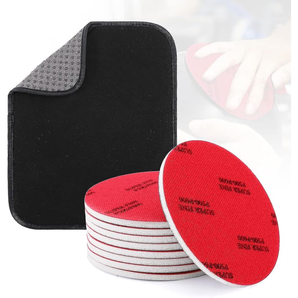 Auniq 9pcs Bowling Ball Sanding Pad Set 500, 1000, 2000 Grit With Microfiber Bowling Towel_SSDLV