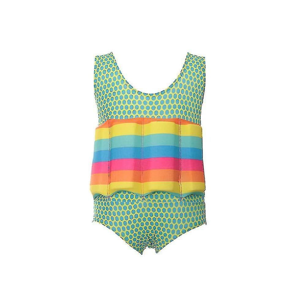 (Green, L) Floating Buoyancy Swimsuits One Piece Float Suit Swimwear For Kids