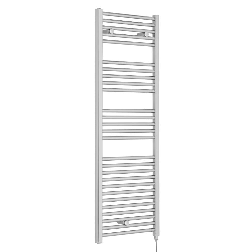 Electric Vertical Round Towel Rail with 27 Rails - 1375mm x 480mm - 500 Watt - Chrome