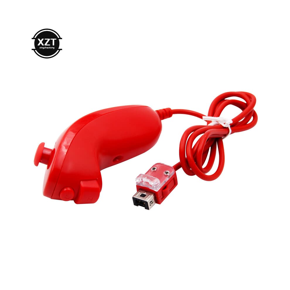 (red) For Nintendo Wii Game Controller 5 colors Nunchuck Hand Curved Game Handle