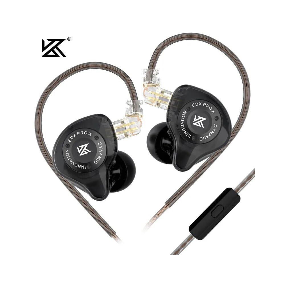 (EDxProx Black MIC) KZ EDX PRO X Wired Earphones HIFI Stereo Bass Music Earbuds In Ear Sport