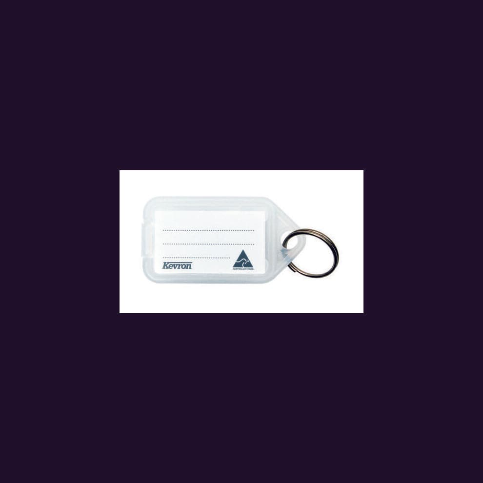 Kevron 56x30mm Keytags Clear Display Pack of 100