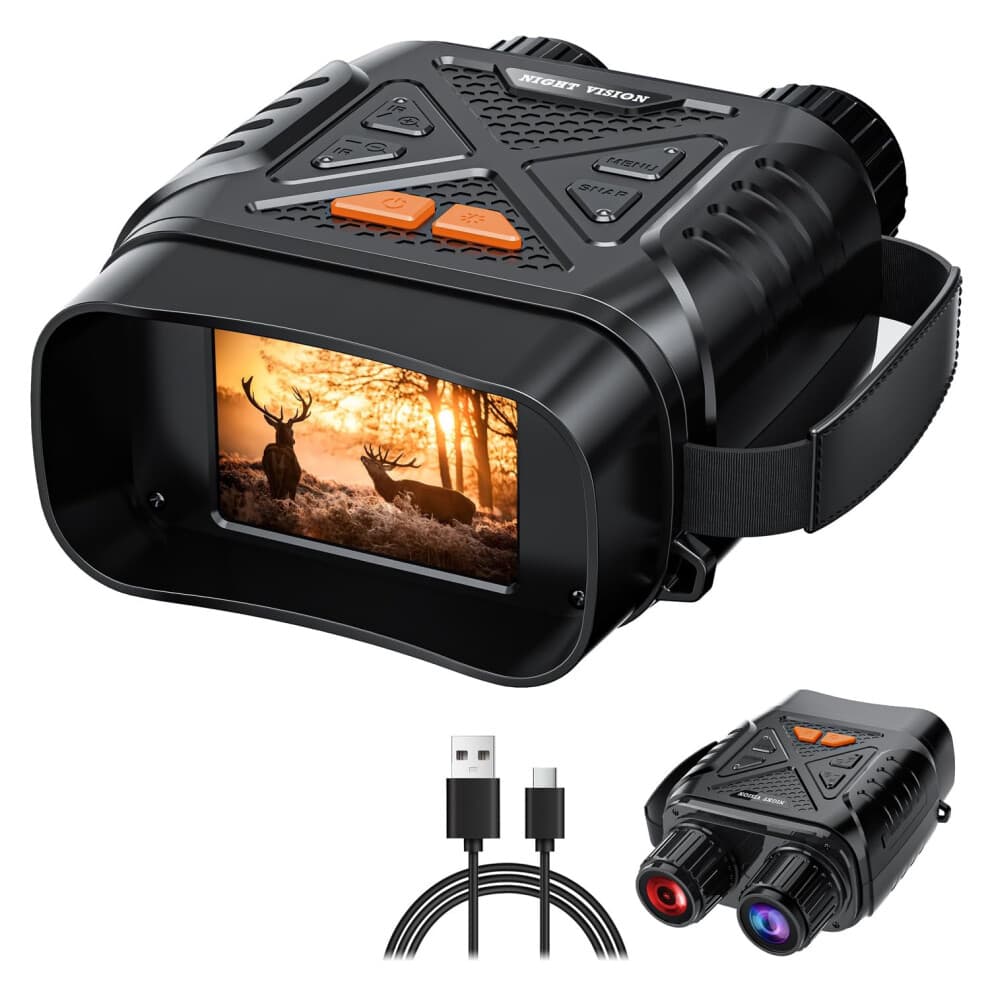 Chronus Night Vision Goggles, Night Vision Binoculars for Adults, 10X Digital Zoom, 2.8'' HD Screen Binoculars Camera can Take Photo and Video,