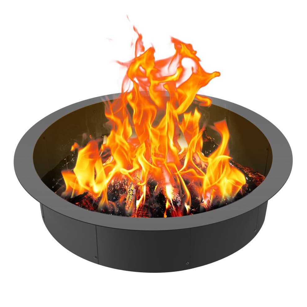 VEVOR Fire Pit Ring  44Inch Outer39Inch Inner Diameter  10inch Height 25mm Thick Fire Pit Insert  Heavy Duty Carbon Steel Li