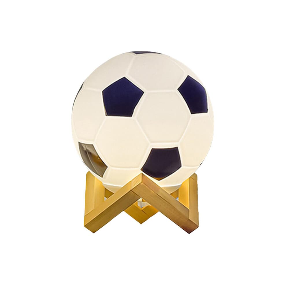 (White Black, 7 Colors) Football Night Light,soccer Led Lamp,with Wooden Stand,remote Control And Usb Rechargeable ,gifts For Girls Boys