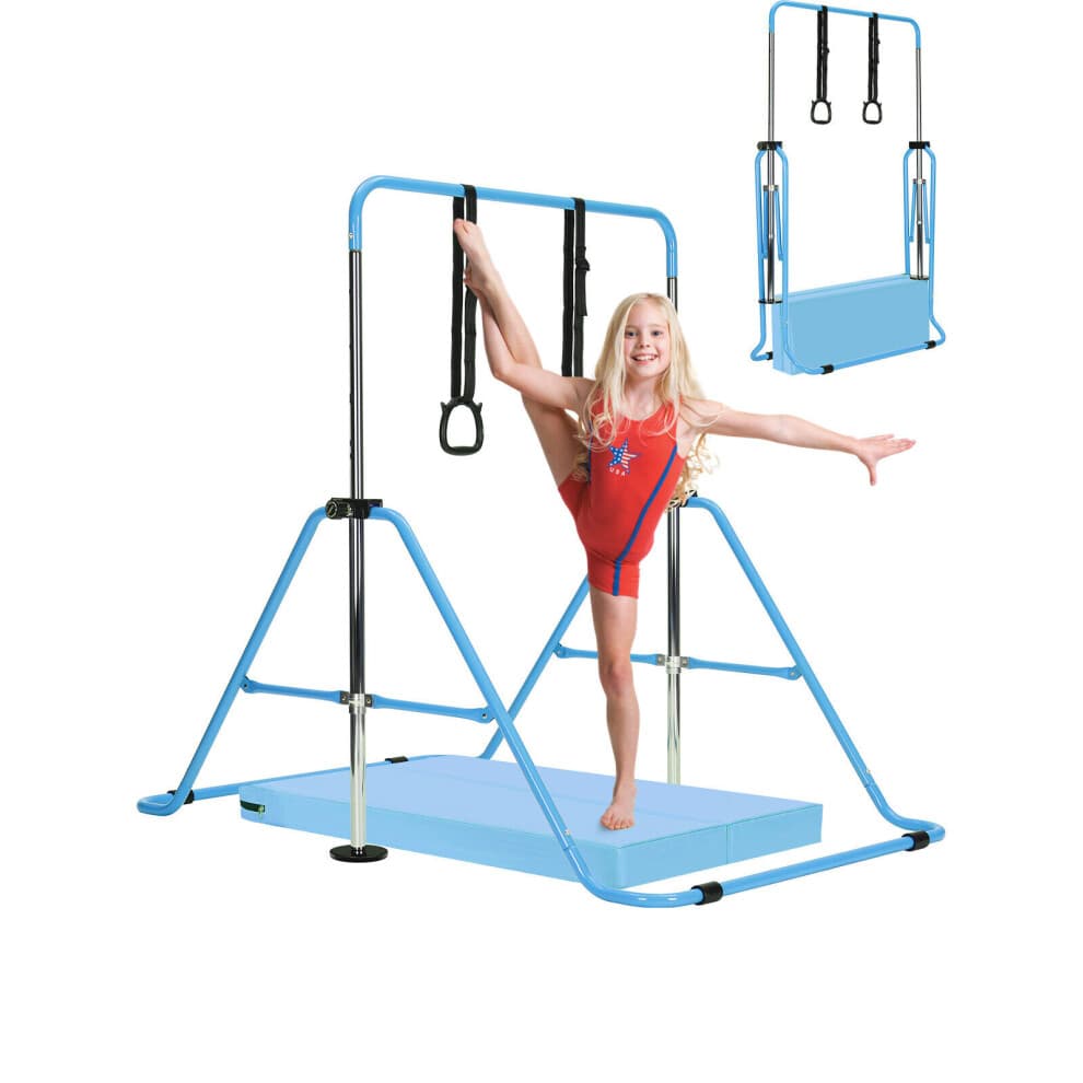 (6?blue) Kid Gymnastics Bar Training Kip Bar With Grips