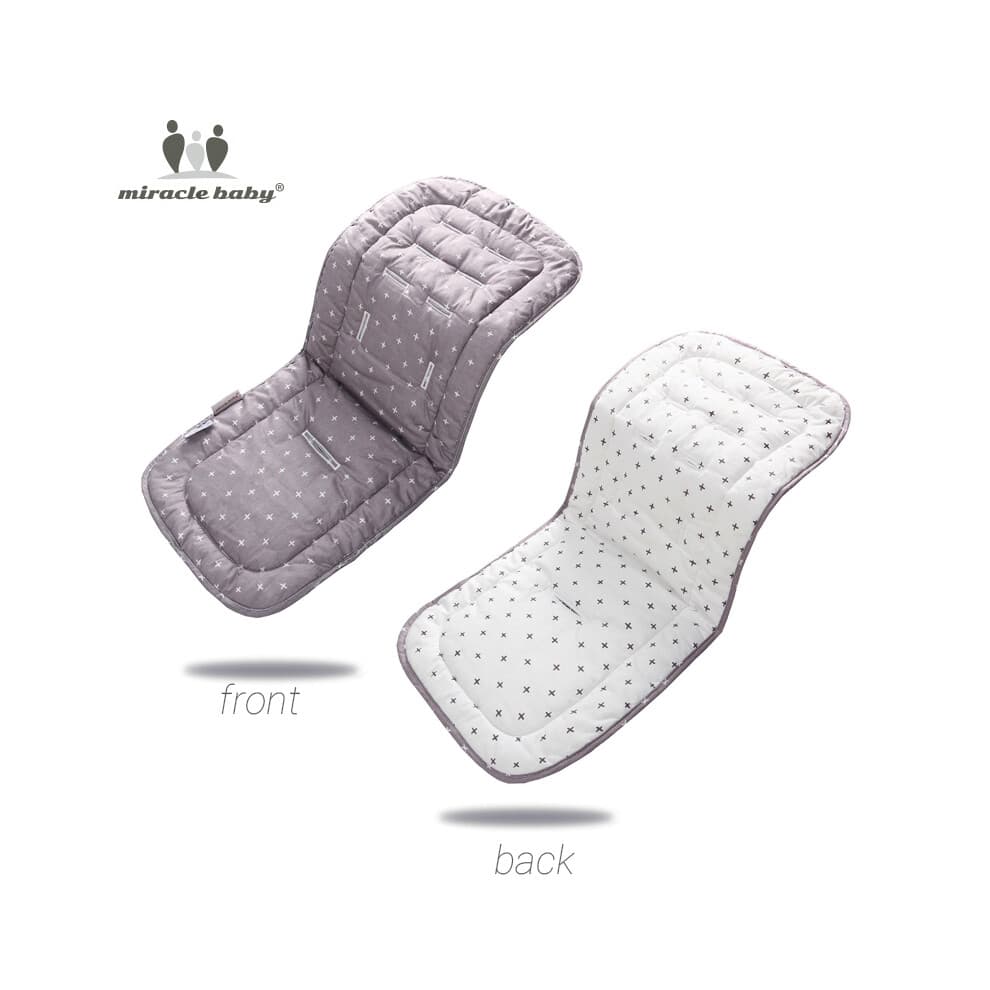 (gray white cross) Comfortable Cotton Baby Stroller Pad Four Seasons General Soft Seat Cushion Child Cart Seat Mat Kids Pushchair Cushion For