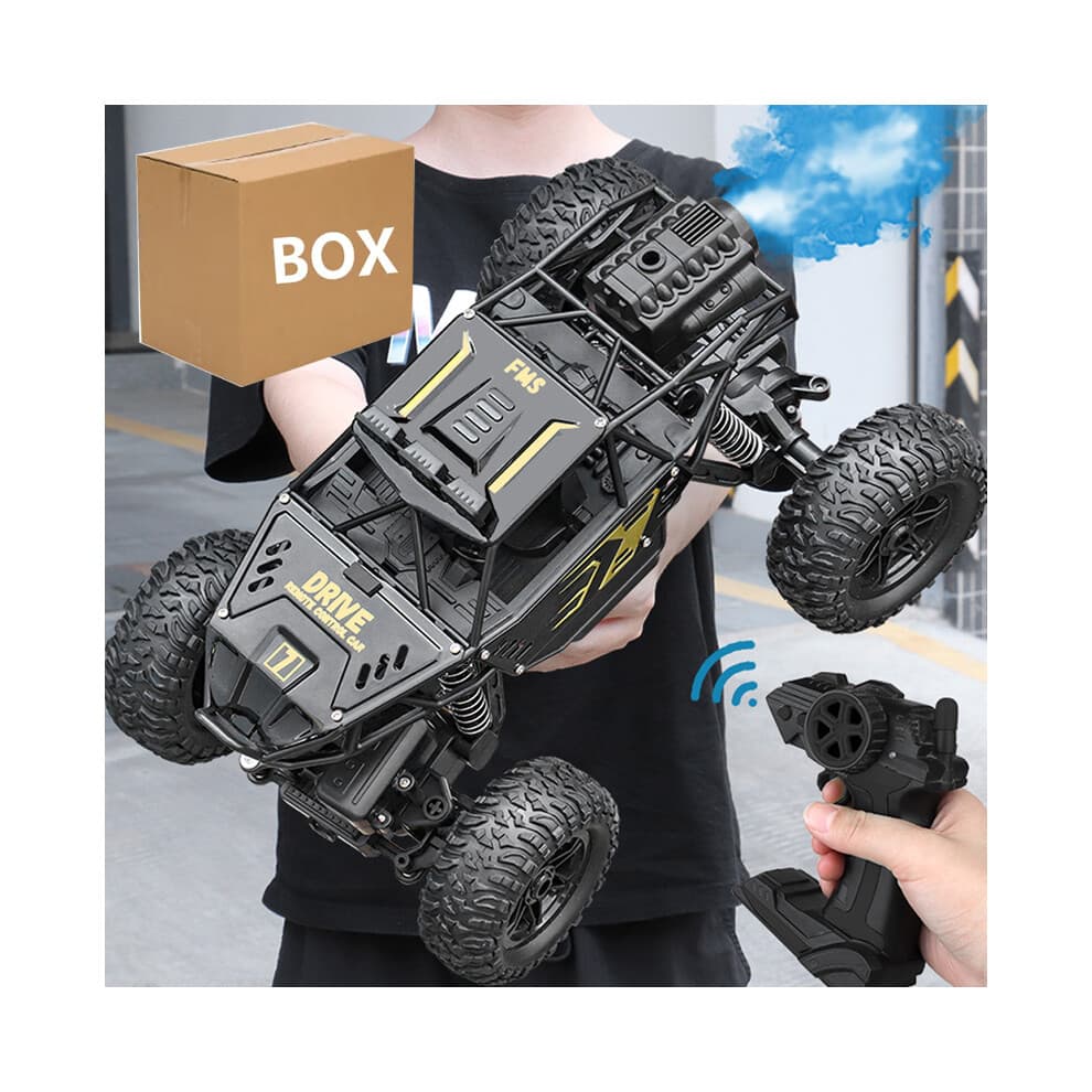 (28cm Spray Black) 4/6WDRC CAR with Led lights 2.4G Cross-country Climbing Spray Racing Car Remote Control Electric Car