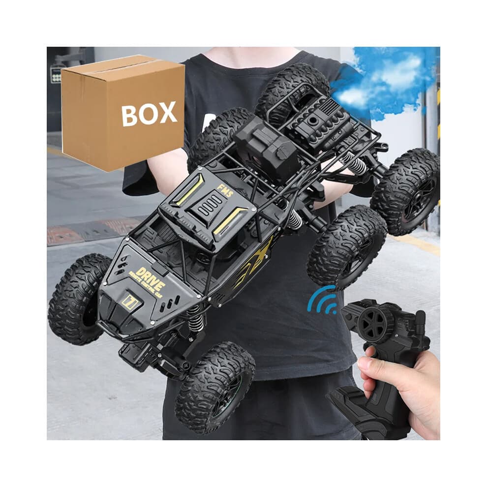 (36cm Spray Black) 4/6WDRC CAR with Led lights 2.4G Cross-country Climbing Spray Racing Car Remote Control Electric Car