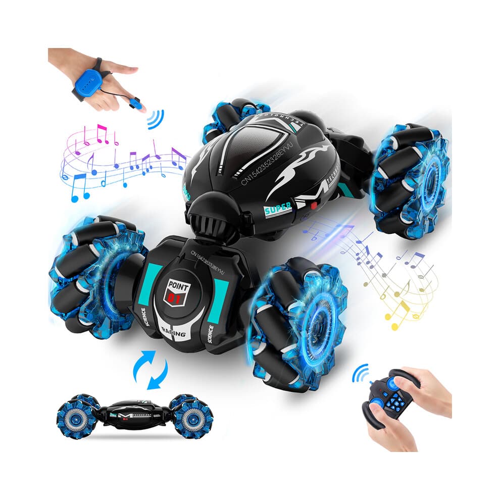 (Black) RC Car Remote Control Stunt Toy Car 4WD 1:18 Gesture Sensing RC Drift Cars Twist Climbing Off Road Kids
