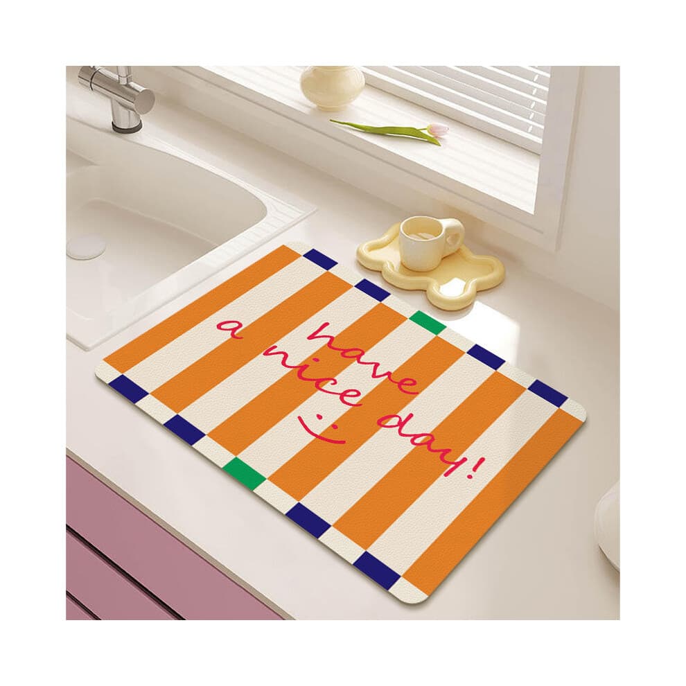 (A-1, 40X60cm 15.7X23.6in) Simple Kitchen Drain Mat Countertop Absorbent Mat Dish Storage Mat Coffee Machine Mat Wash Table Absorbent Tea Mat
