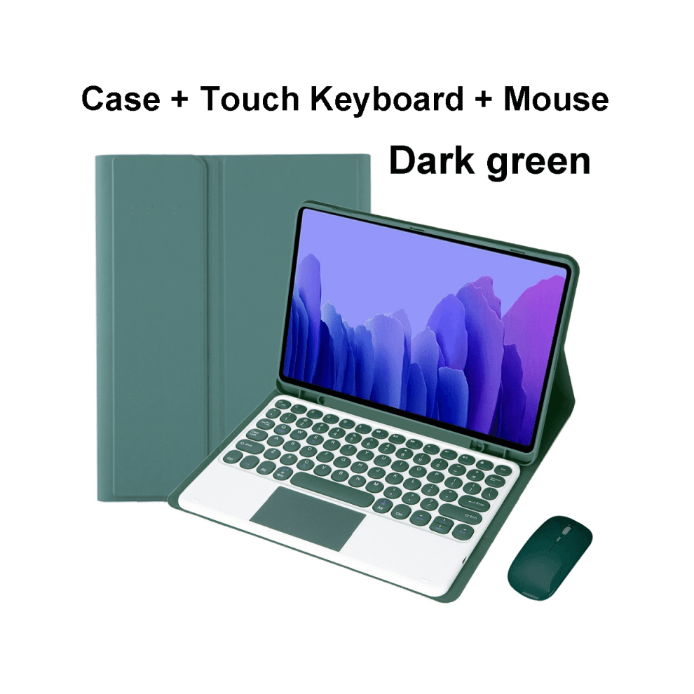 (Dark green D, Portuguese keyboard) For Samsung Galaxy Tab A7 10.4 Inch Case, Bluetoot