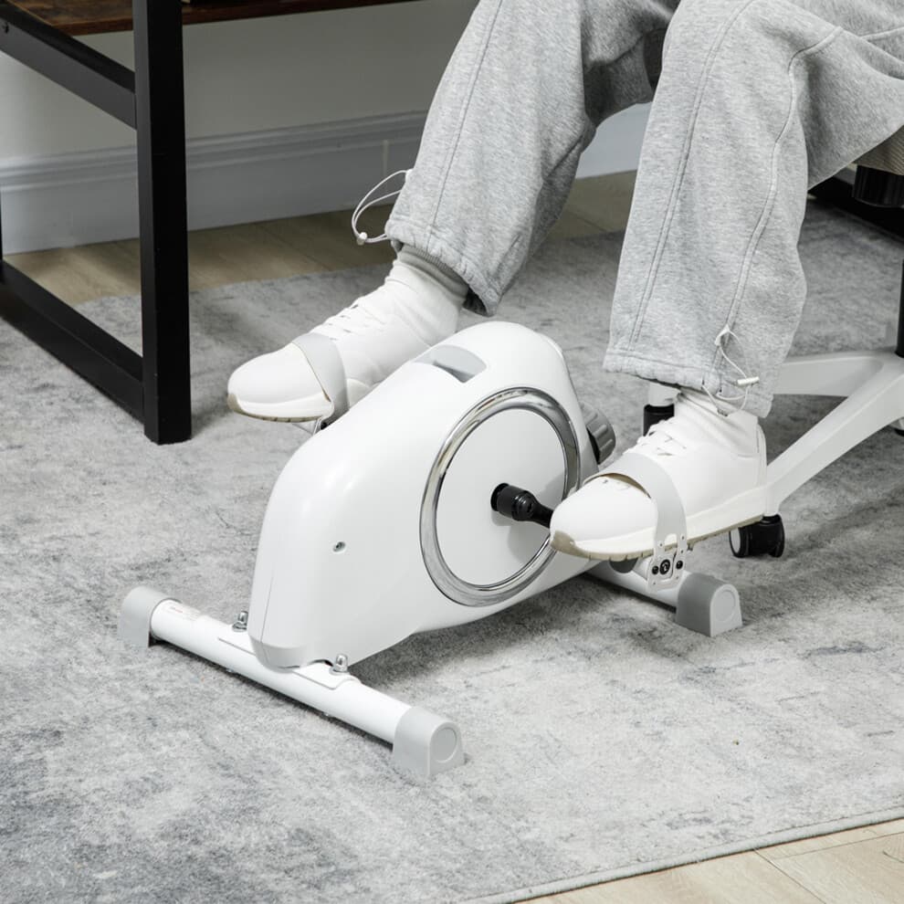 SPORTNOW Pedal Exerciser with Eight-Level Magnetic Resistance, White