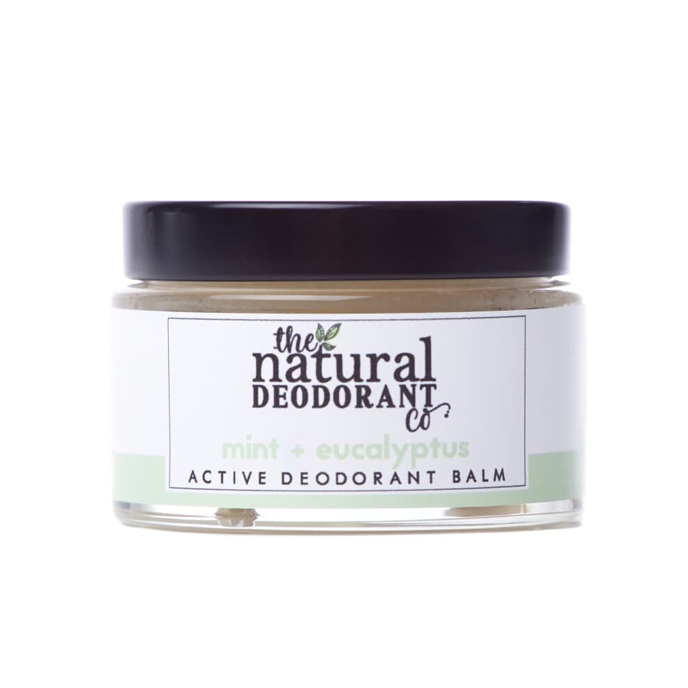 The Natural Deodorant Co  Active Deodorant Balm Mint & Eucalyptus 55g  Aluminium Free  Plastic Free  Extra Strength