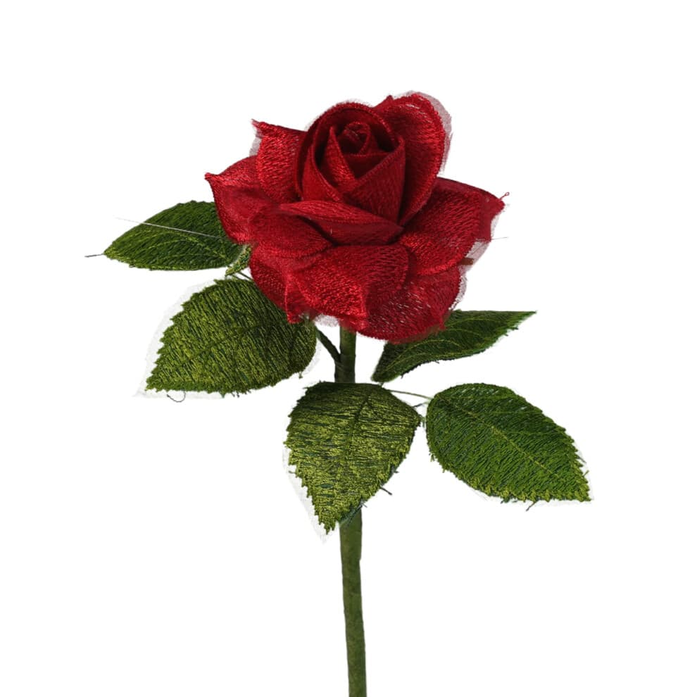 Camellia Bees Lace Rose 13th Anniversary Flower for 13 Years Wedding Anniversary  Handmade Flower for Wife Husband Couple (13th Lace)