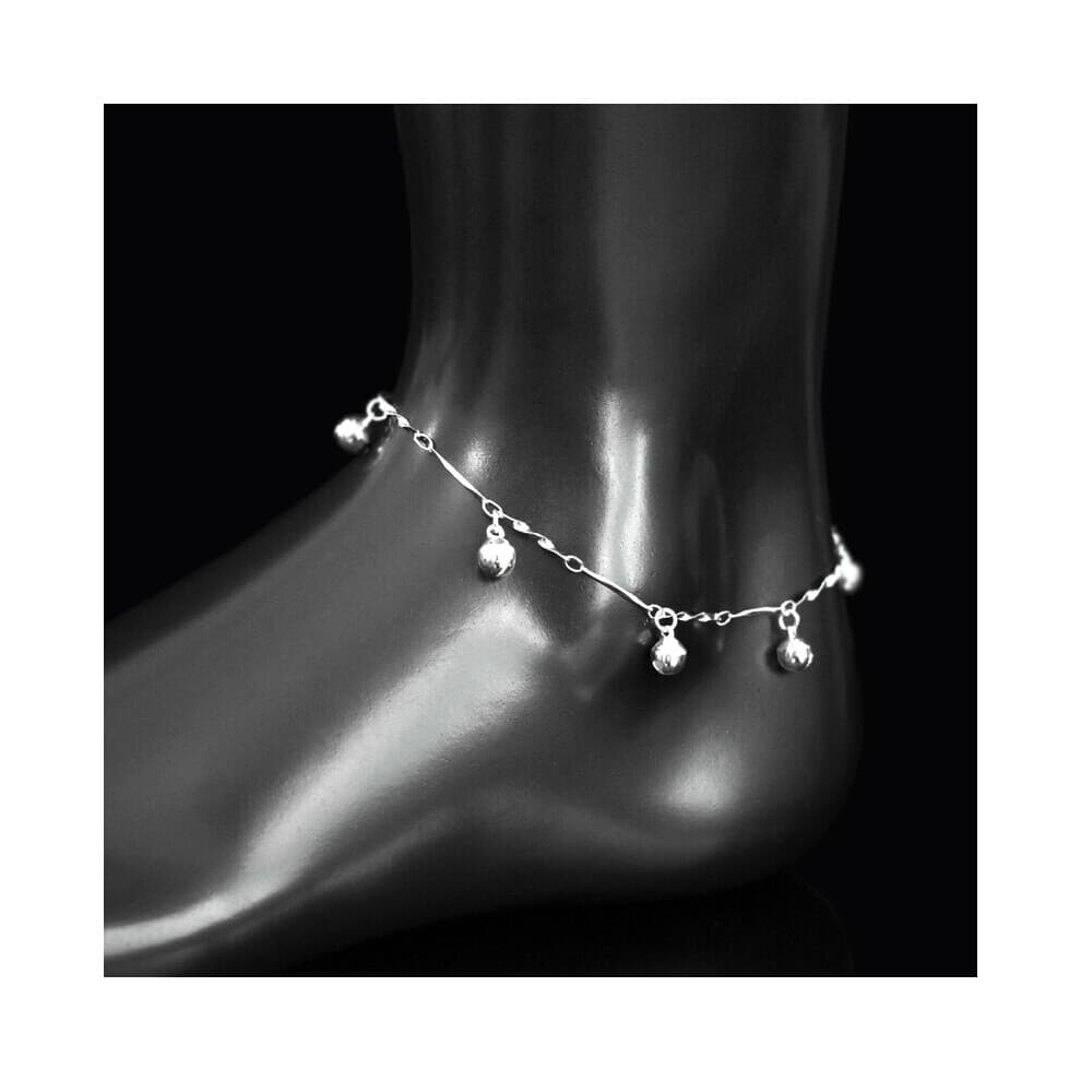 Bohemia Bells Pendant Sexy Anklets 925 Sterling Silver Bell Sound Beach Foot Chain Bracelets Women&Girl Jewelry Gift