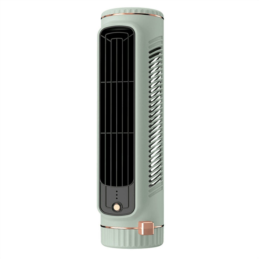 Bladeless Tower Fan Desktop Air Cooler, Portable Silent Office Fan, Indoor and Home Use Green