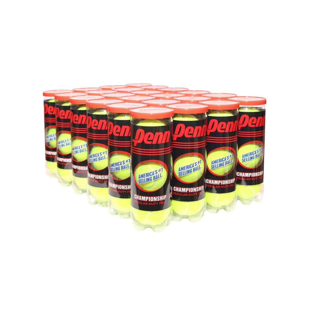 Penn Championship Tennis Balls - Regular Duty Felt Pressurized Tennis Balls - 24 Cans, 72 Balls, Yellow