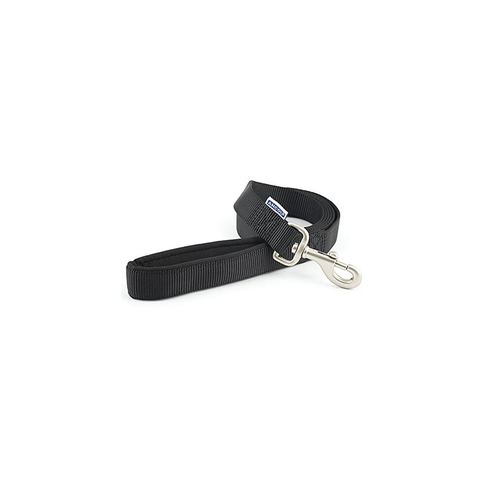Ancol Viva Soft Touch Padded Snap Lead Black, size 180 x 2.5 cm, Max kg 75 kg, Weather Proof